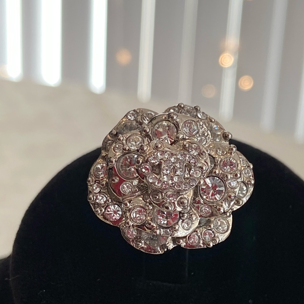 CHANEL Crystal Camellia Ring